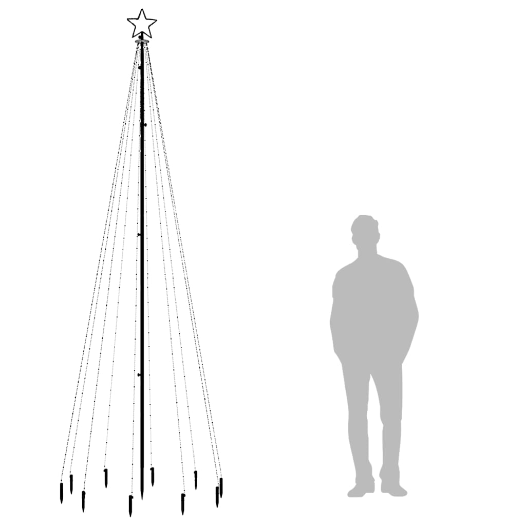 juletræ med spyd 310 LED'er 300 cm varmt hvidt lys