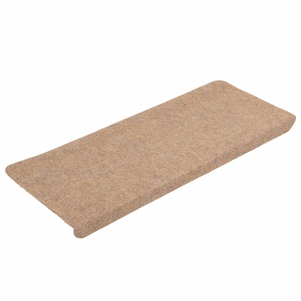 selvklæbende trappemåtter 15 stk. 65x24,5x3,5 cm beige