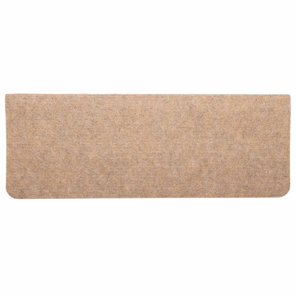 selvklæbende trappemåtter 15 stk. 65x24,5x3,5 cm beige