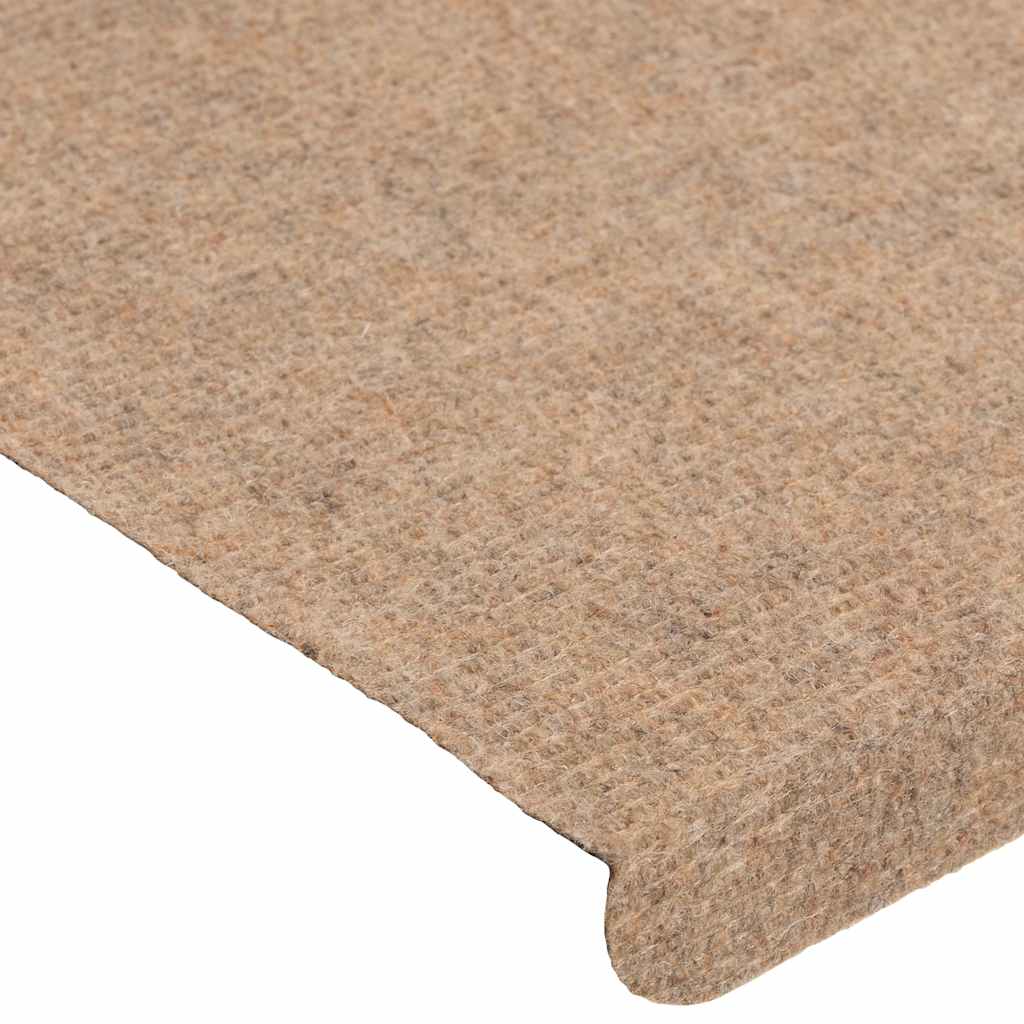 selvklæbende trappemåtter 15 stk. 65x24,5x3,5 cm beige