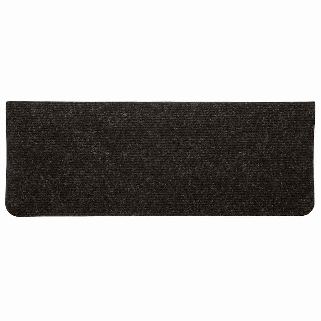 selvklæbende trappemåtter 15 stk. 65x24,5x3,5 cm antracitgrå
