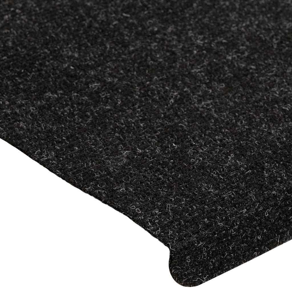 selvklæbende trappemåtter 15 stk. 65x24,5x3,5 cm antracitgrå