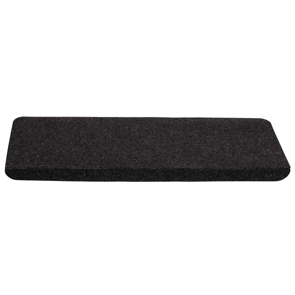 selvklæbende trappemåtter 15 stk. 65x24,5x3,5 cm sort