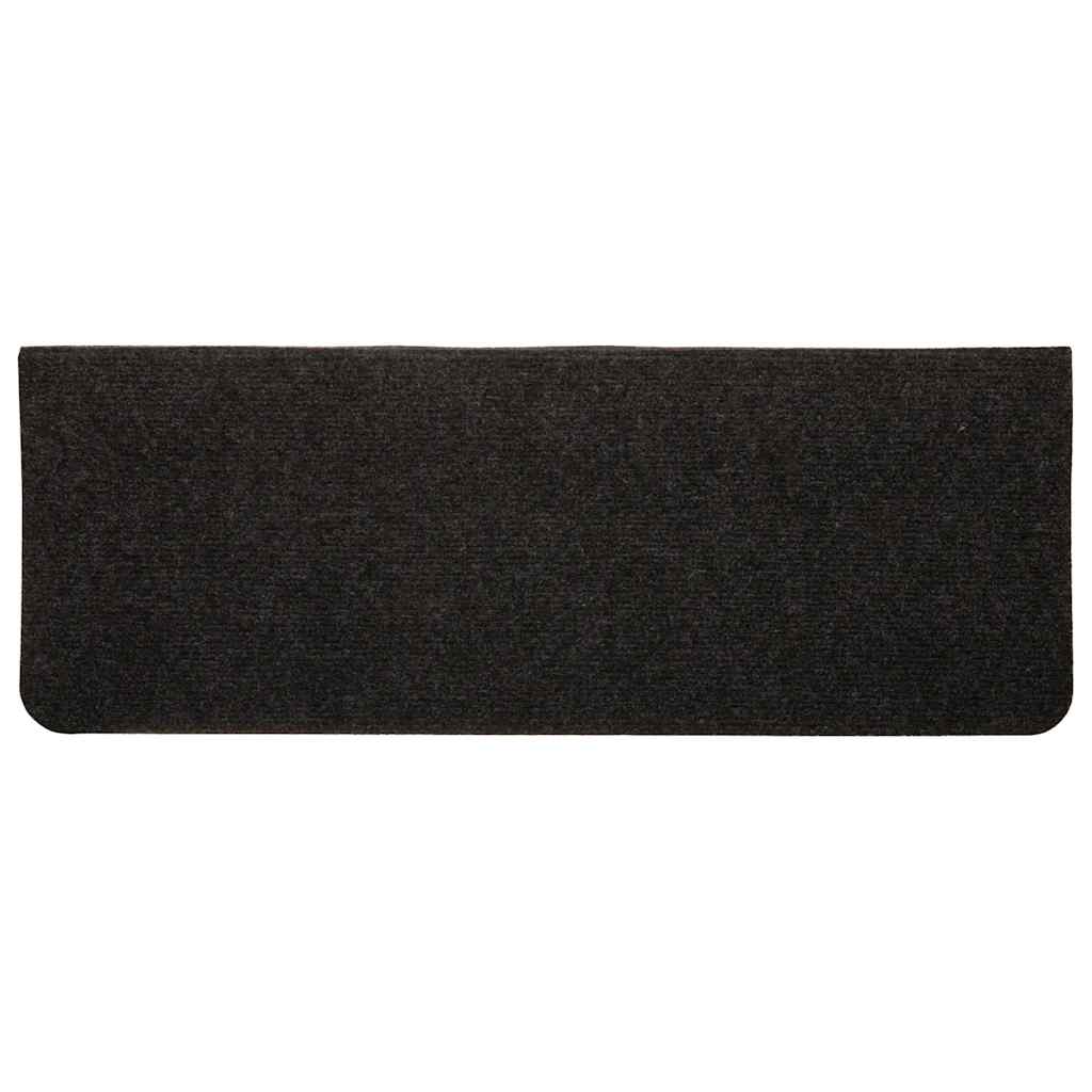 selvklæbende trappemåtter 15 stk. 65x24,5x3,5 cm sort