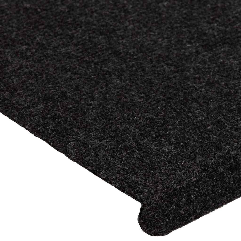 selvklæbende trappemåtter 15 stk. 65x24,5x3,5 cm sort