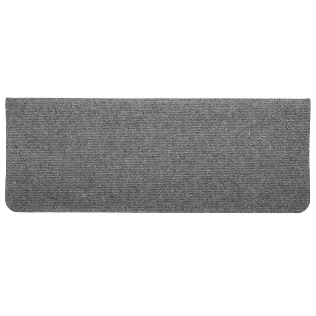 selvklæbende trappemåtter 15 stk. 65x24,5x3,5 cm grå
