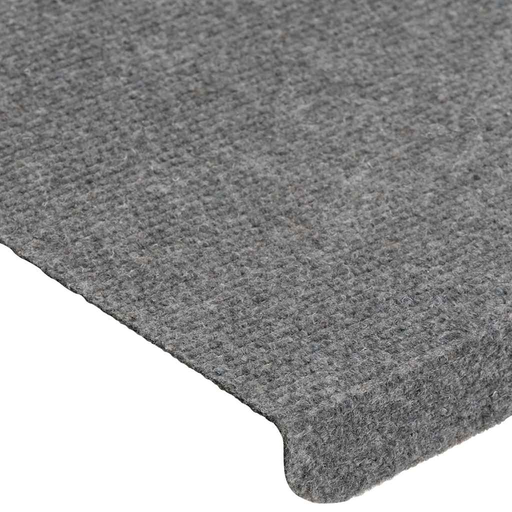 selvklæbende trappemåtter 15 stk. 65x24,5x3,5 cm grå