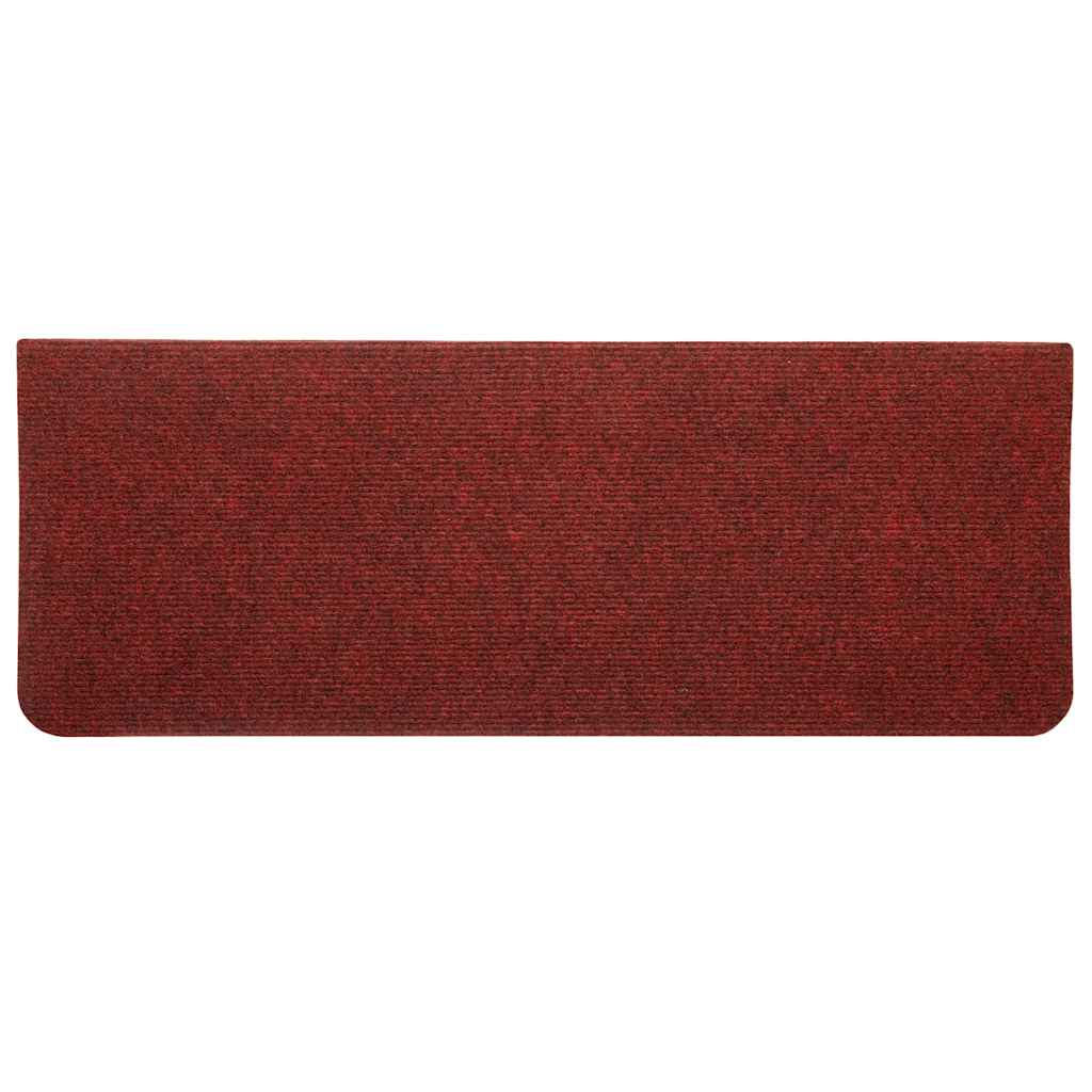 selvklæbende trappemåtter 15 stk. 65x24,5x3,5 cm rød