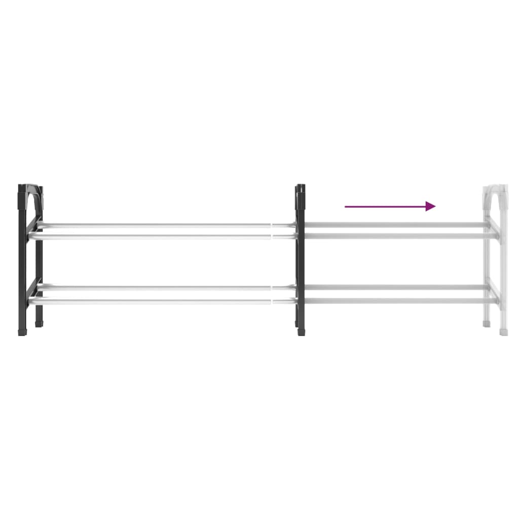 justerbar skoreol med 2 hylder 119x24x37 cm
