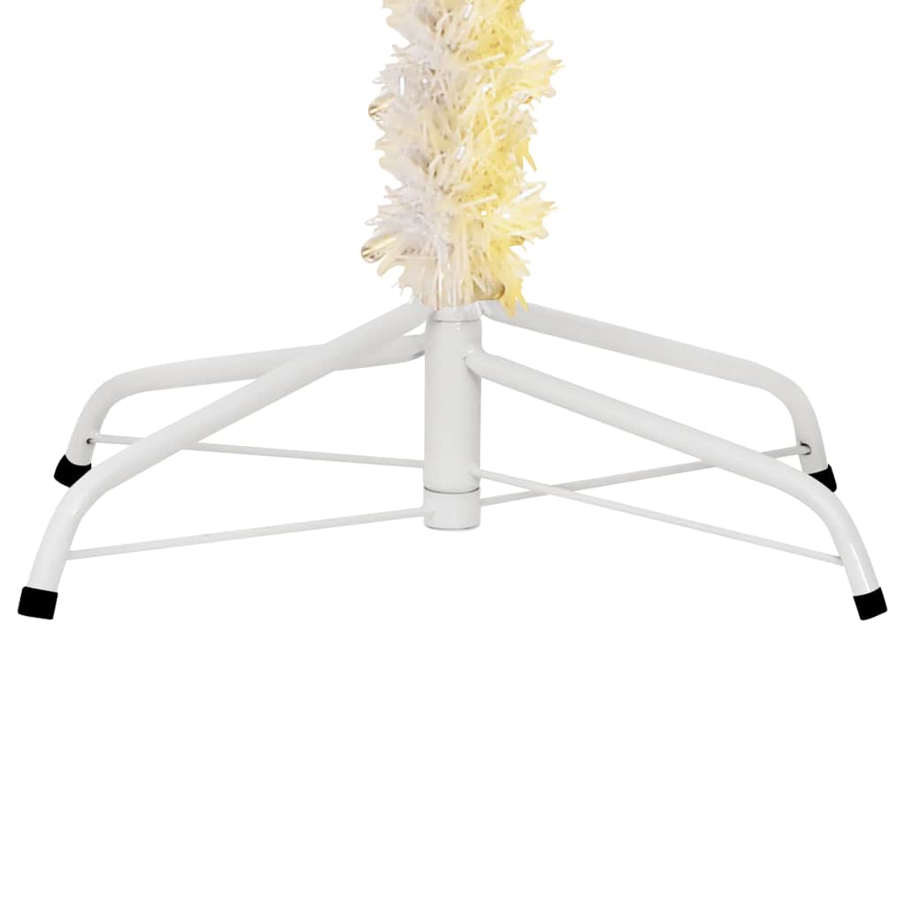 kunstigt juletræ med farverige grene 180 cm PVC hvid