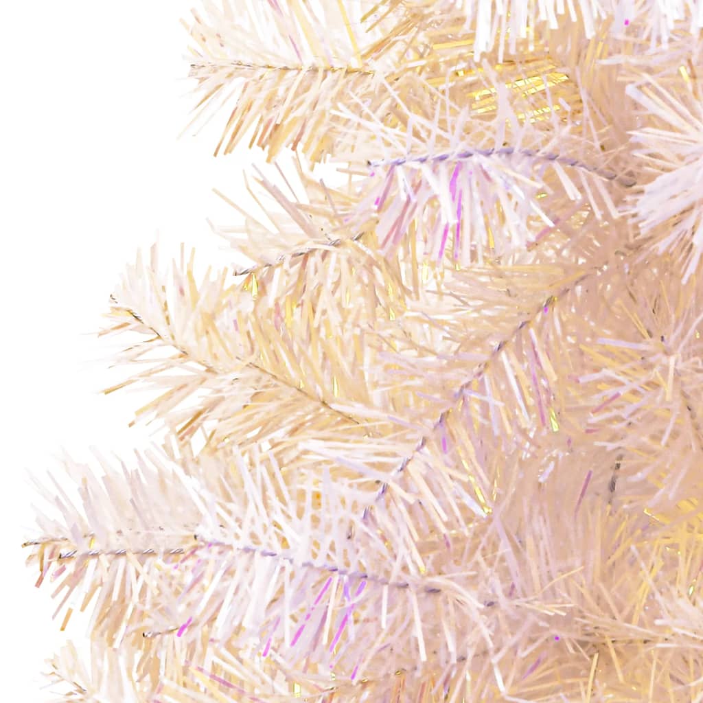 kunstigt juletræ med farverige grene 240 cm PVC hvid