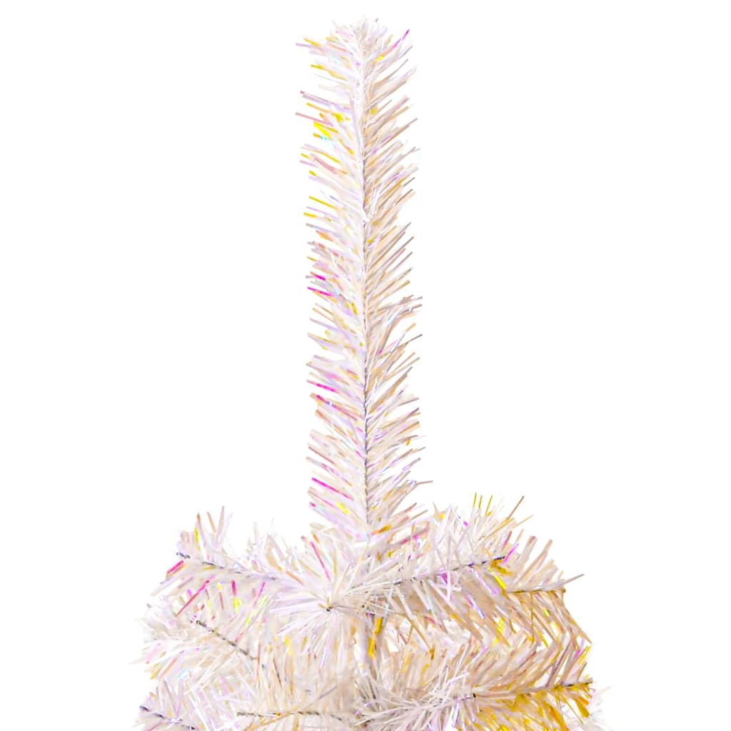 kunstigt juletræ med farverige grene 240 cm PVC hvid