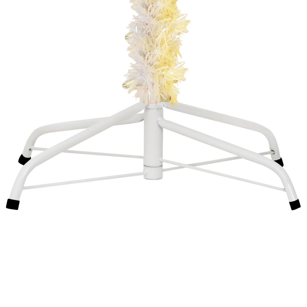 kunstigt juletræ med farverige grene 240 cm PVC hvid