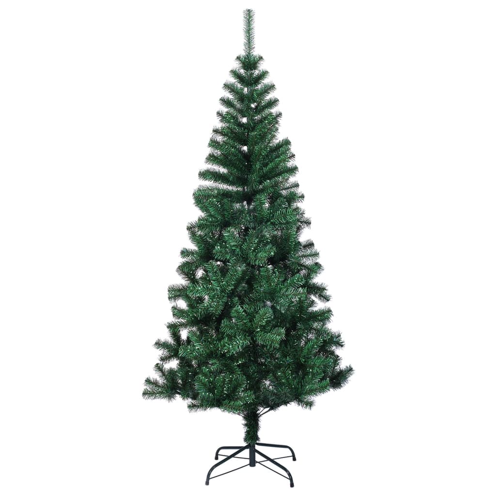 kunstigt juletræ med farverige grene 120 cm PVC grøn