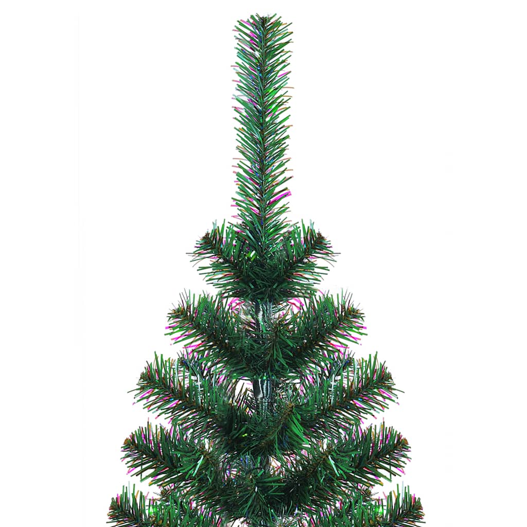 kunstigt juletræ med farverige grene 120 cm PVC grøn