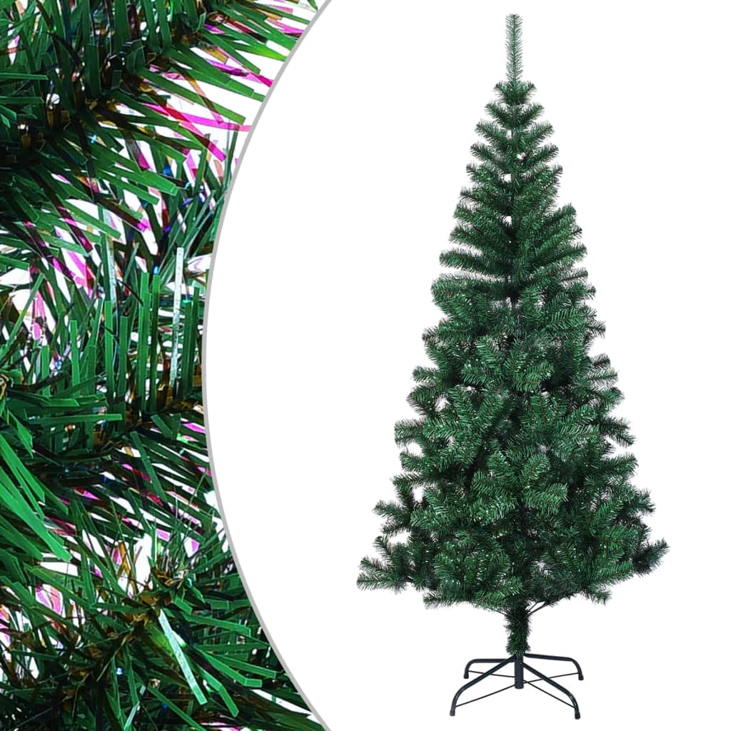 kunstigt juletræ med farverige grene 180 cm PVC grøn