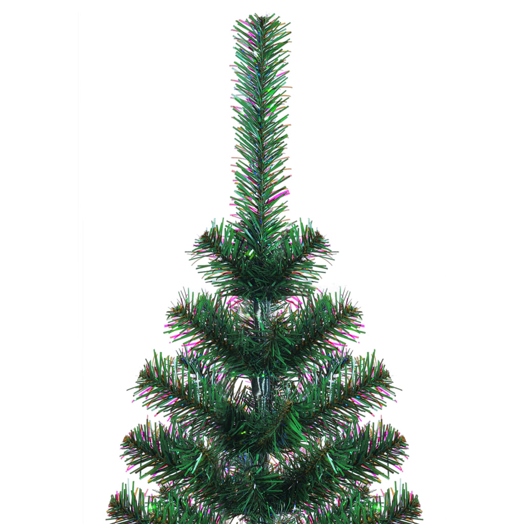 kunstigt juletræ med farverige grene 180 cm PVC grøn