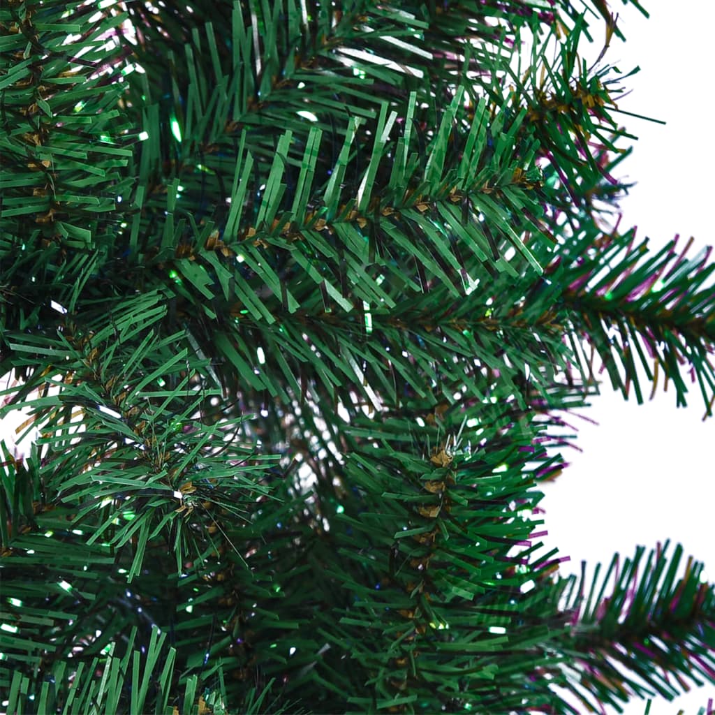 kunstigt juletræ med farverige grene 180 cm PVC grøn