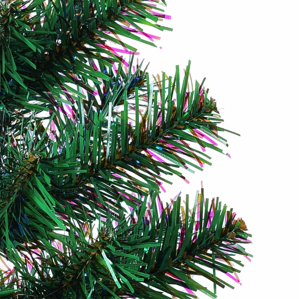 kunstigt juletræ med farverige grene 240 cm PVC grøn