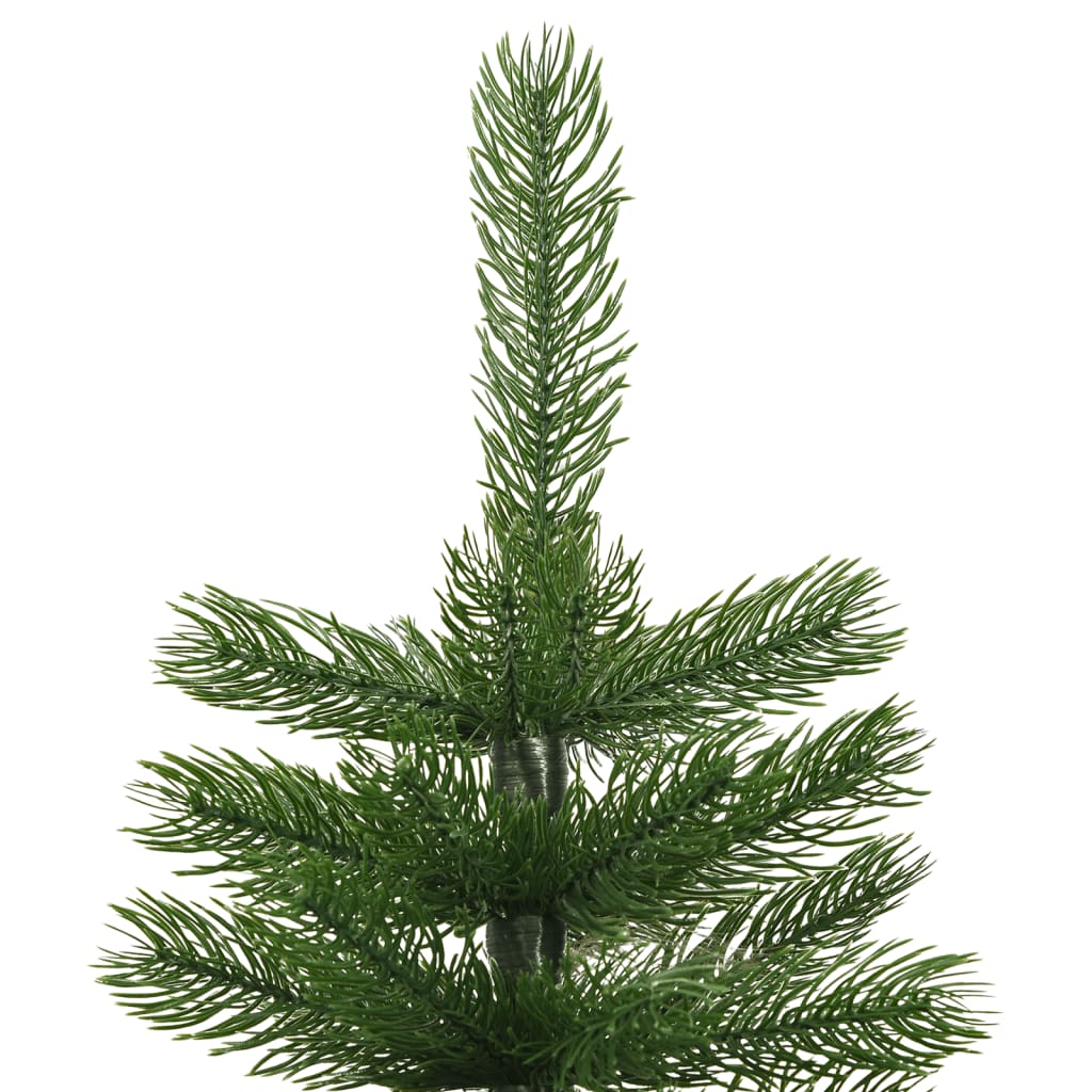 kunstigt smalt juletræ med juletræsfod 210 cm PE
