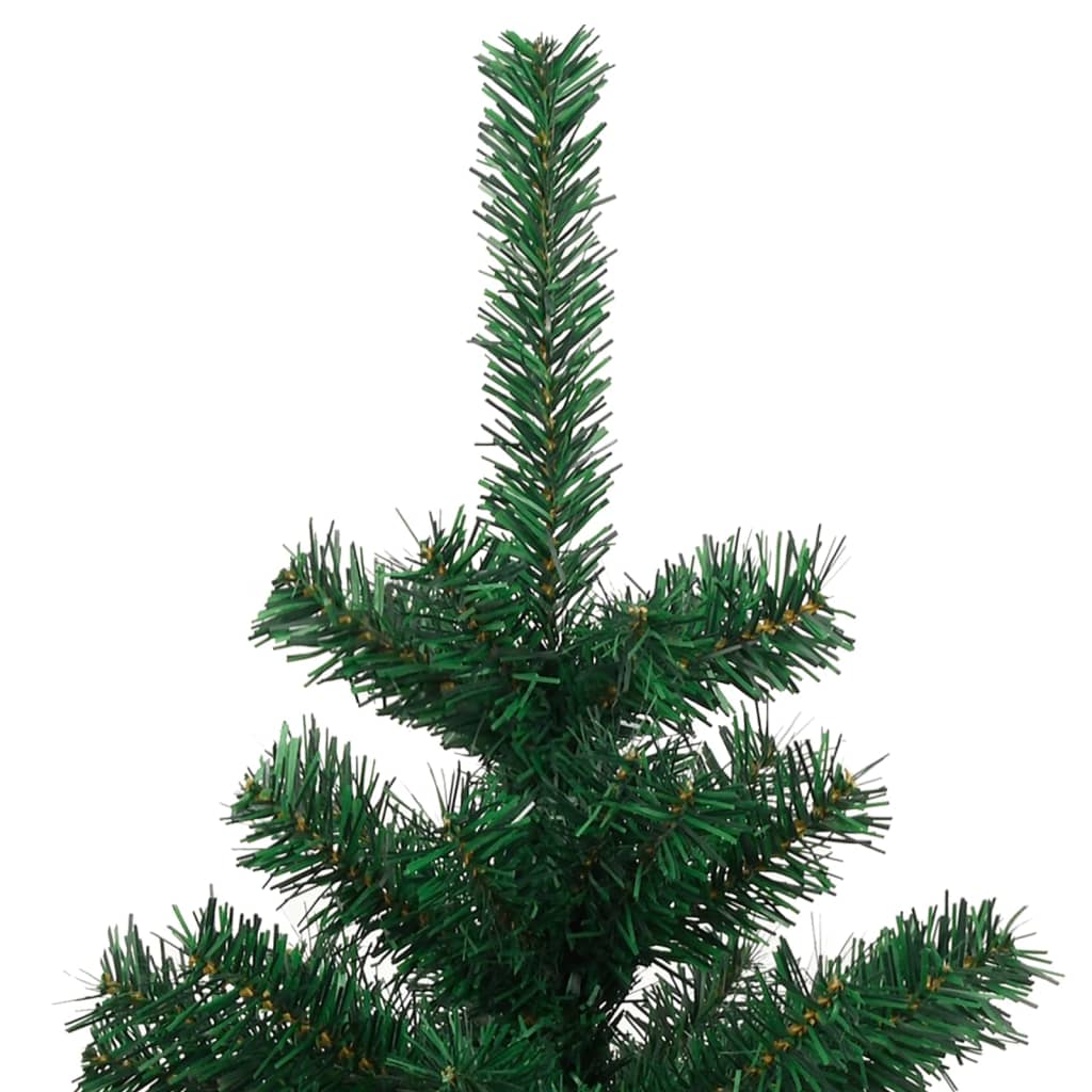 juletræ med lys og potte PVC 120 cm grøn