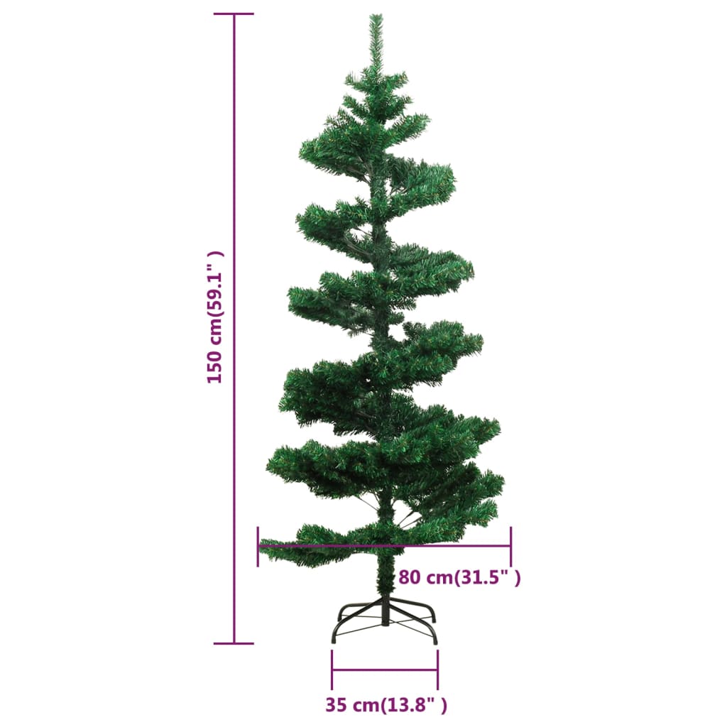 juletræ med juletræsfod 150 cm PVC grøn