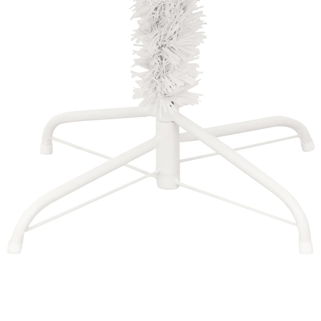 juletræ med lys og juletræsfod PVC 150 cm hvid