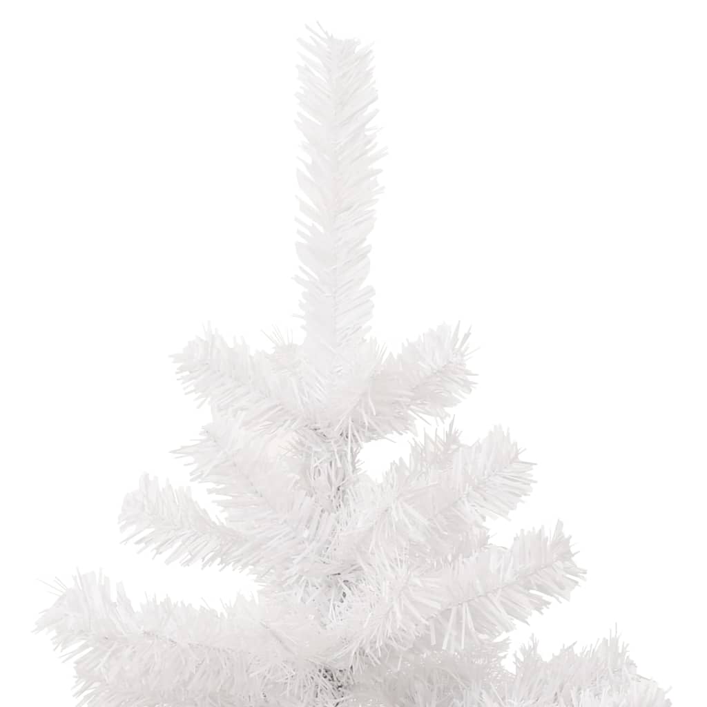 juletræ med lys og juletræsfod PVC 180 cm hvid