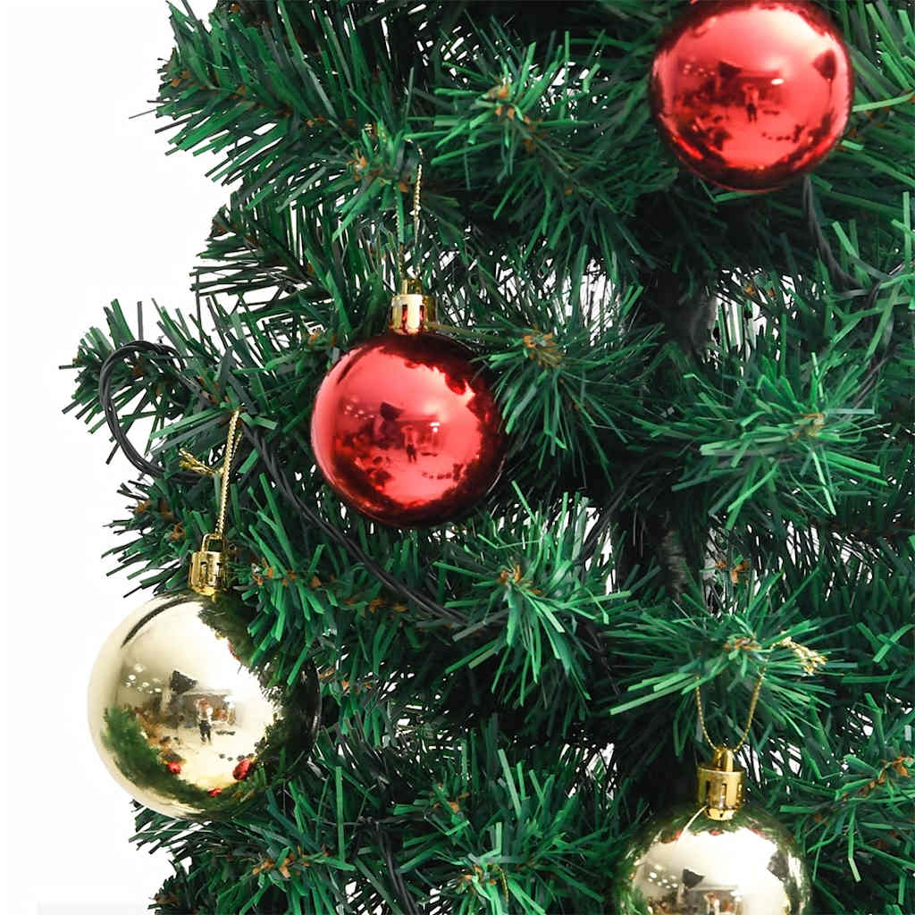 julekaktus med fod og LED-lys 180 cm PVC grøn