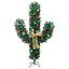 julekaktus med fod og LED-lys 210 cm PVC grøn