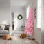 kunstigt halvt juletræ med juletræsfod 210 cm PVC pink