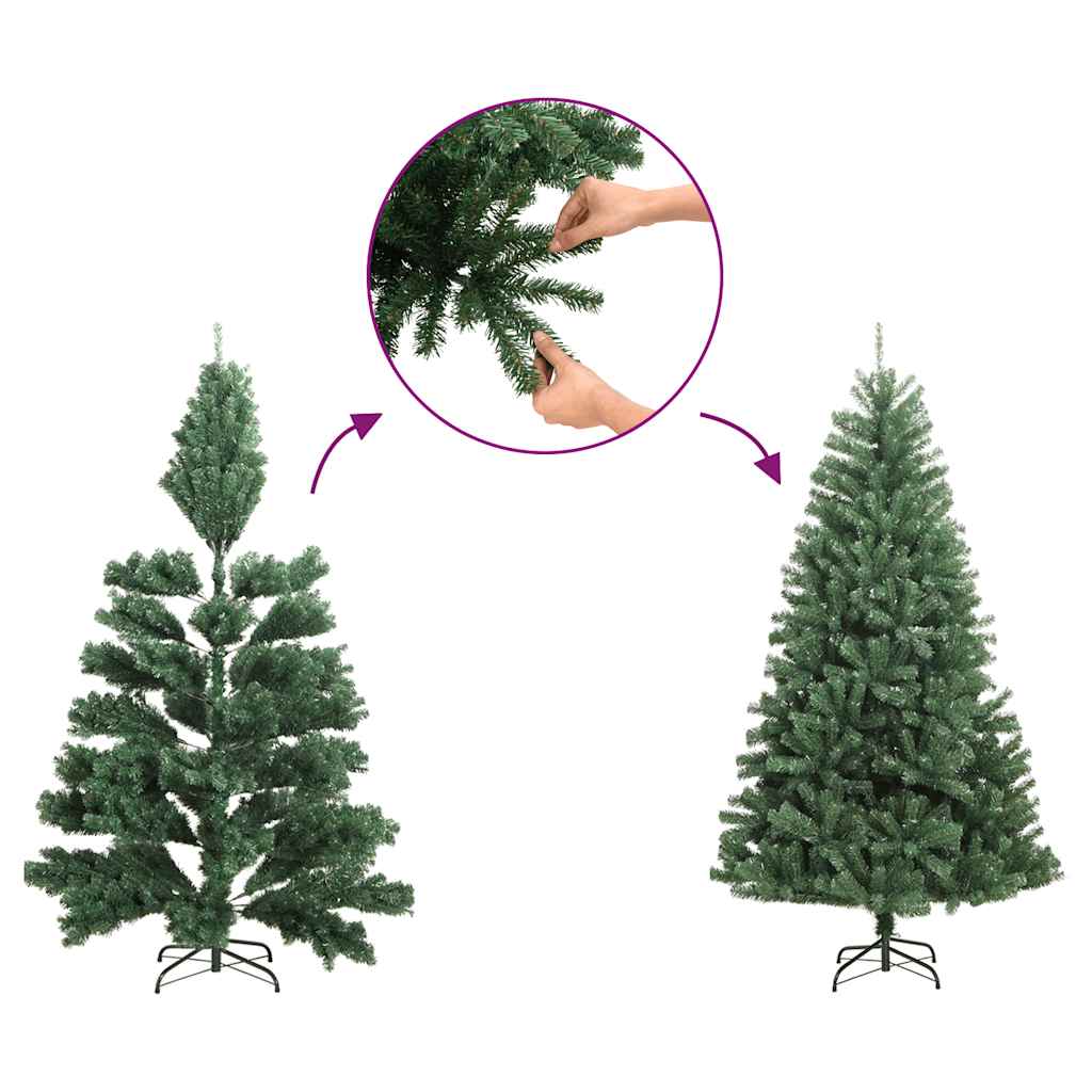 kunstigt halvt juletræ med juletræsfod 240 cm PVC pink
