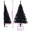kunstigt halvt juletræ med juletræsfod 120 cm PVC sort