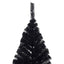 kunstigt halvt juletræ med juletræsfod 180 cm PVC sort
