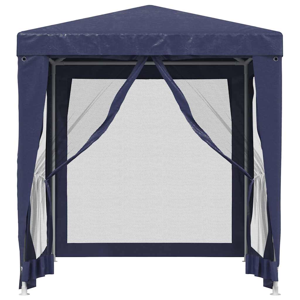 festtelt med 4 sidevægge 2x2 m trådnet HDPE blå