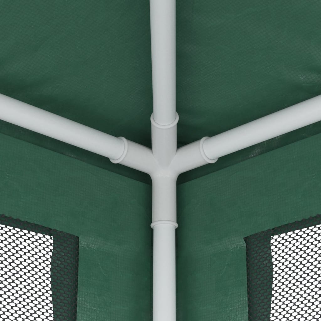festtelt med 6 sidevægge 3x6 m trådnet HDPE grøn