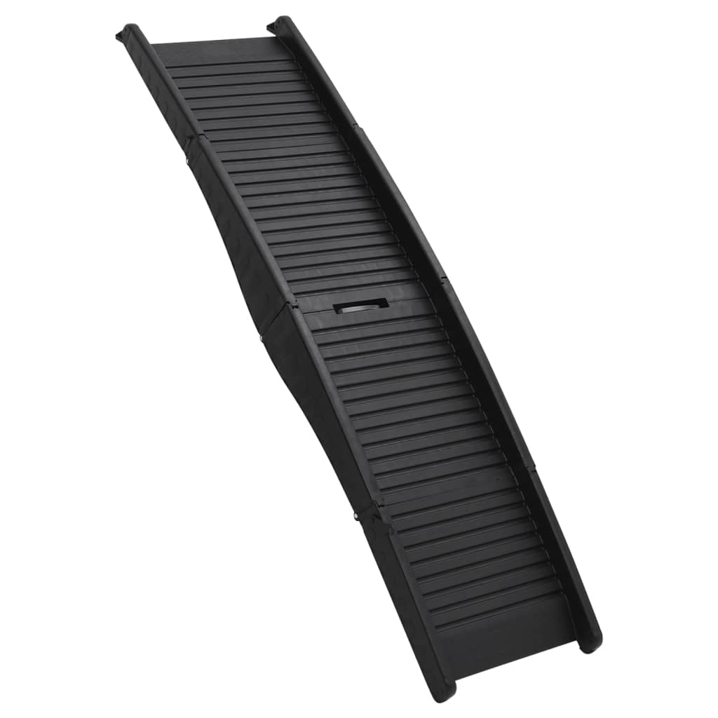 foldbar hunderampe 153x40x12,5 cm plastik sort