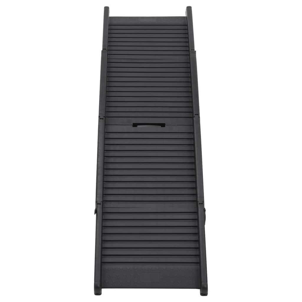 foldbar hunderampe 153x40x12,5 cm plastik sort