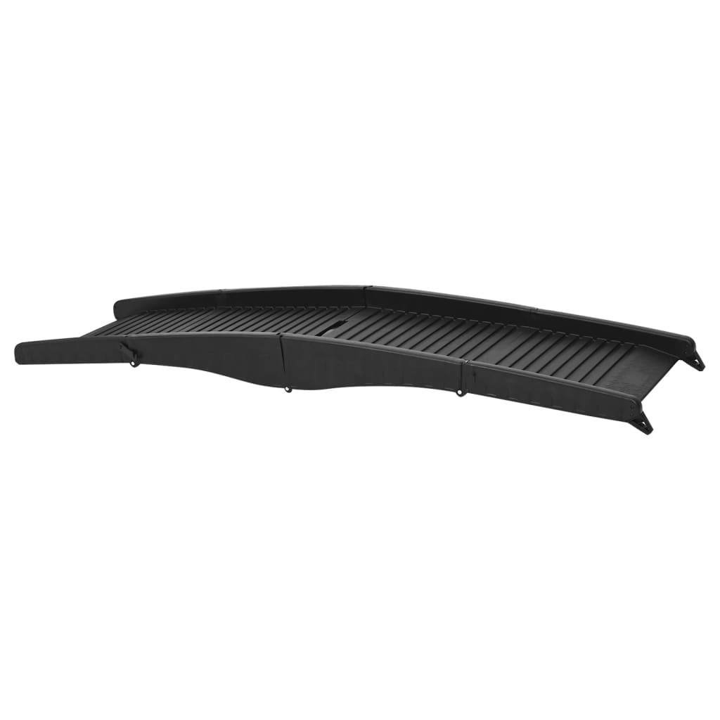 foldbar hunderampe 153x40x12,5 cm plastik sort