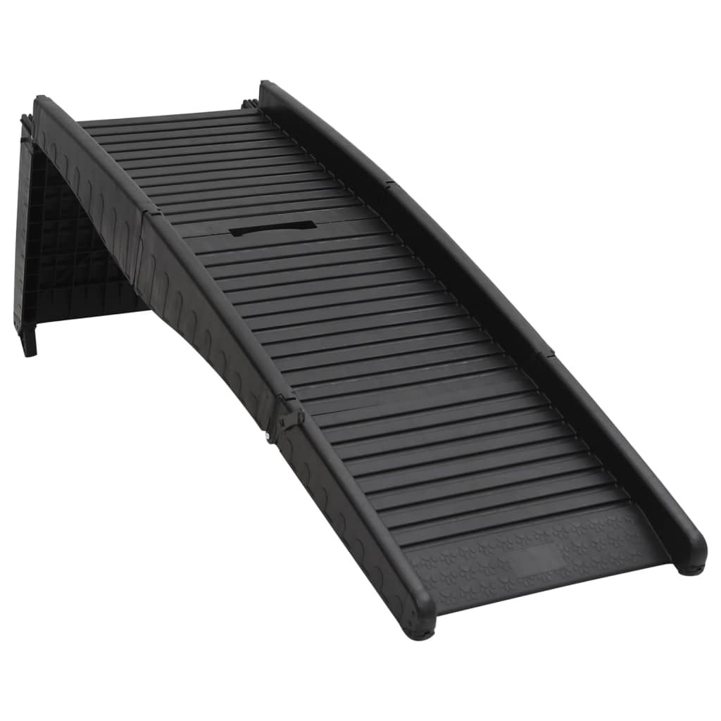 foldbar hunderampe 153x40x12,5 cm plastik sort