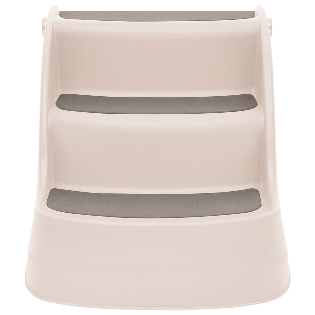 foldbar hundetrappe 3 trin 50x38x38 cm plastik cremefarvet