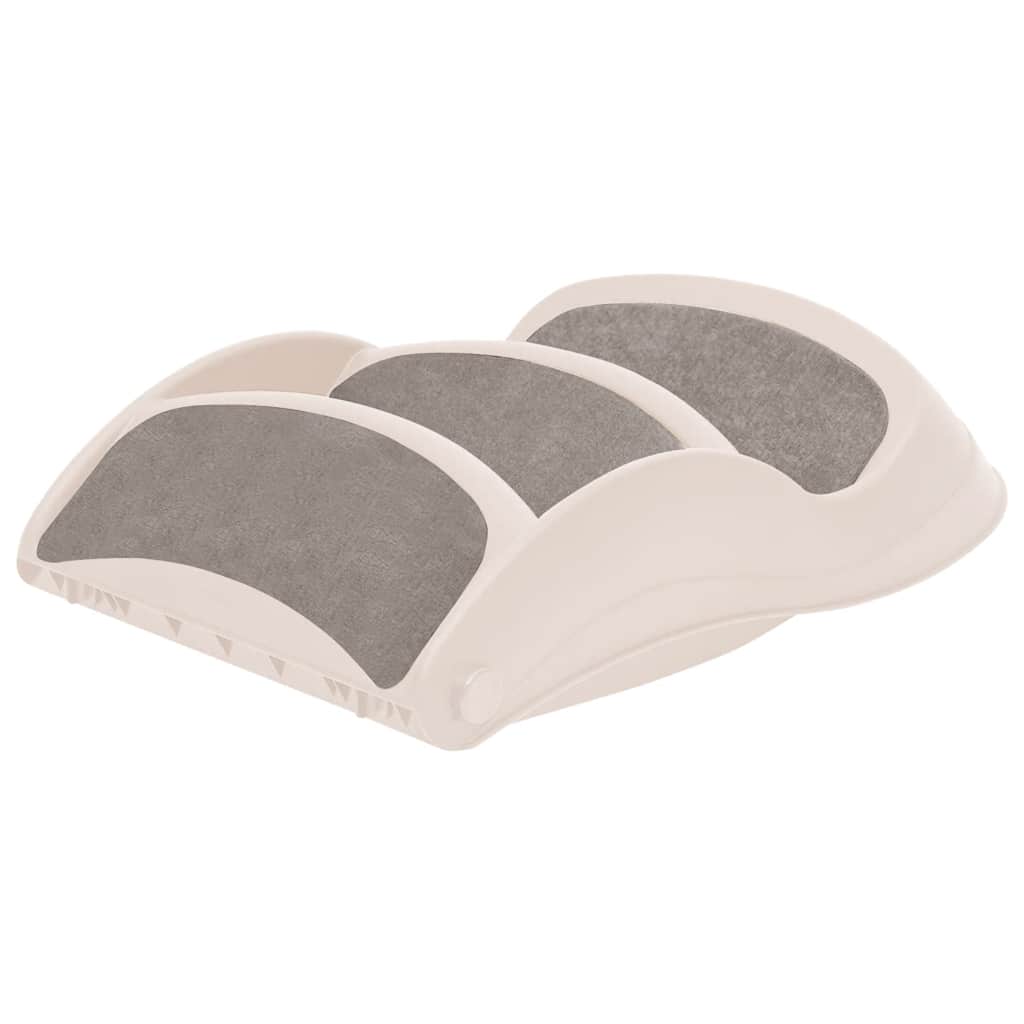 foldbar hundetrappe 3 trin 50x38x38 cm plastik cremefarvet