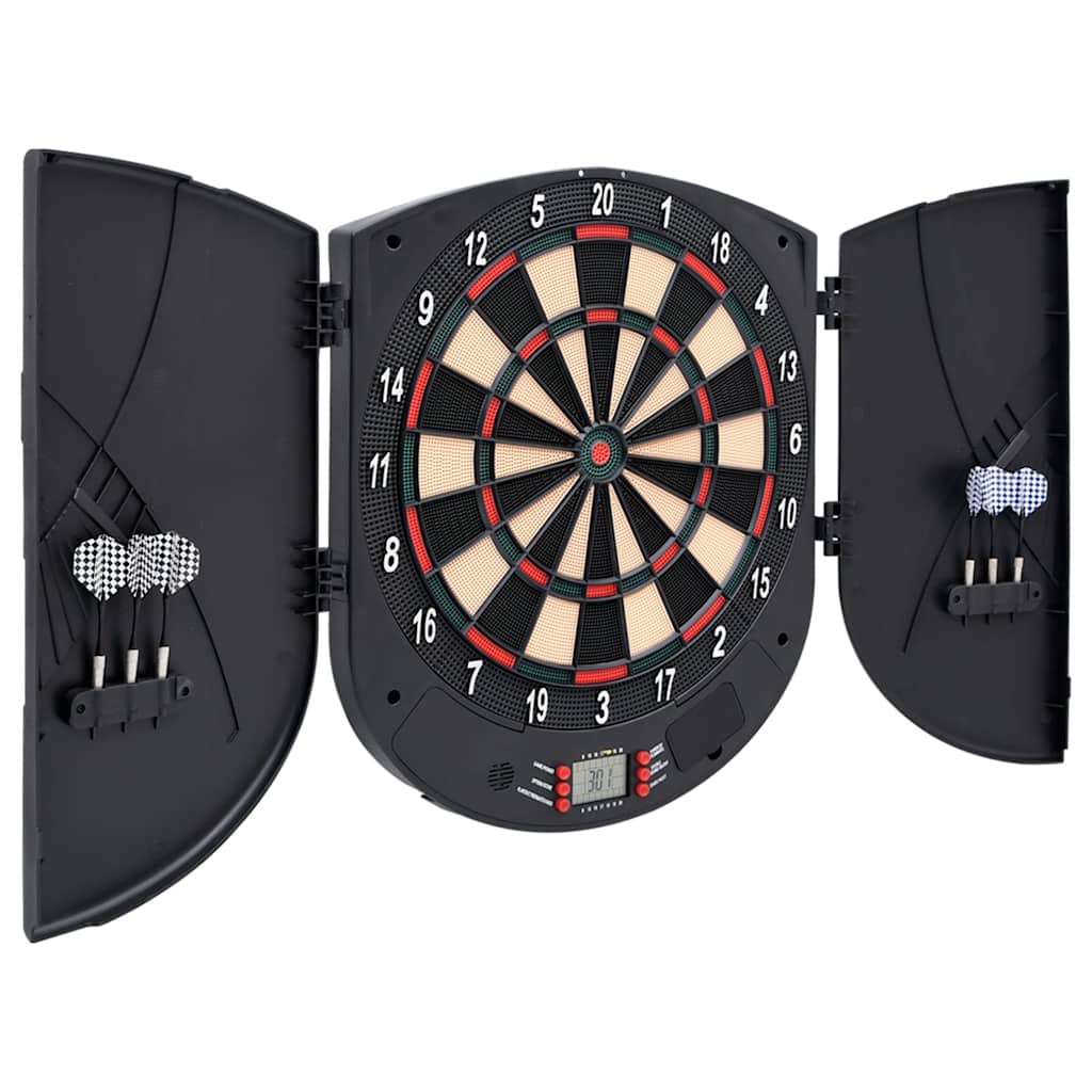 elektronisk dartskive med dartpile polypropylen sort