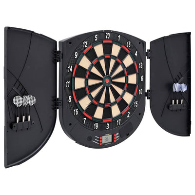 elektronisk dartskive med dartpile polypropylen sort