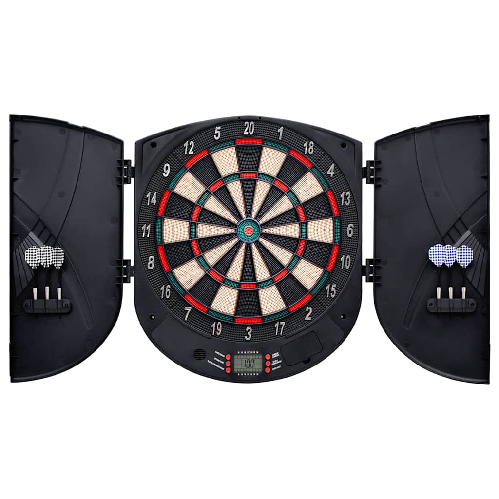 elektronisk dartskive med dartpile polypropylen sort