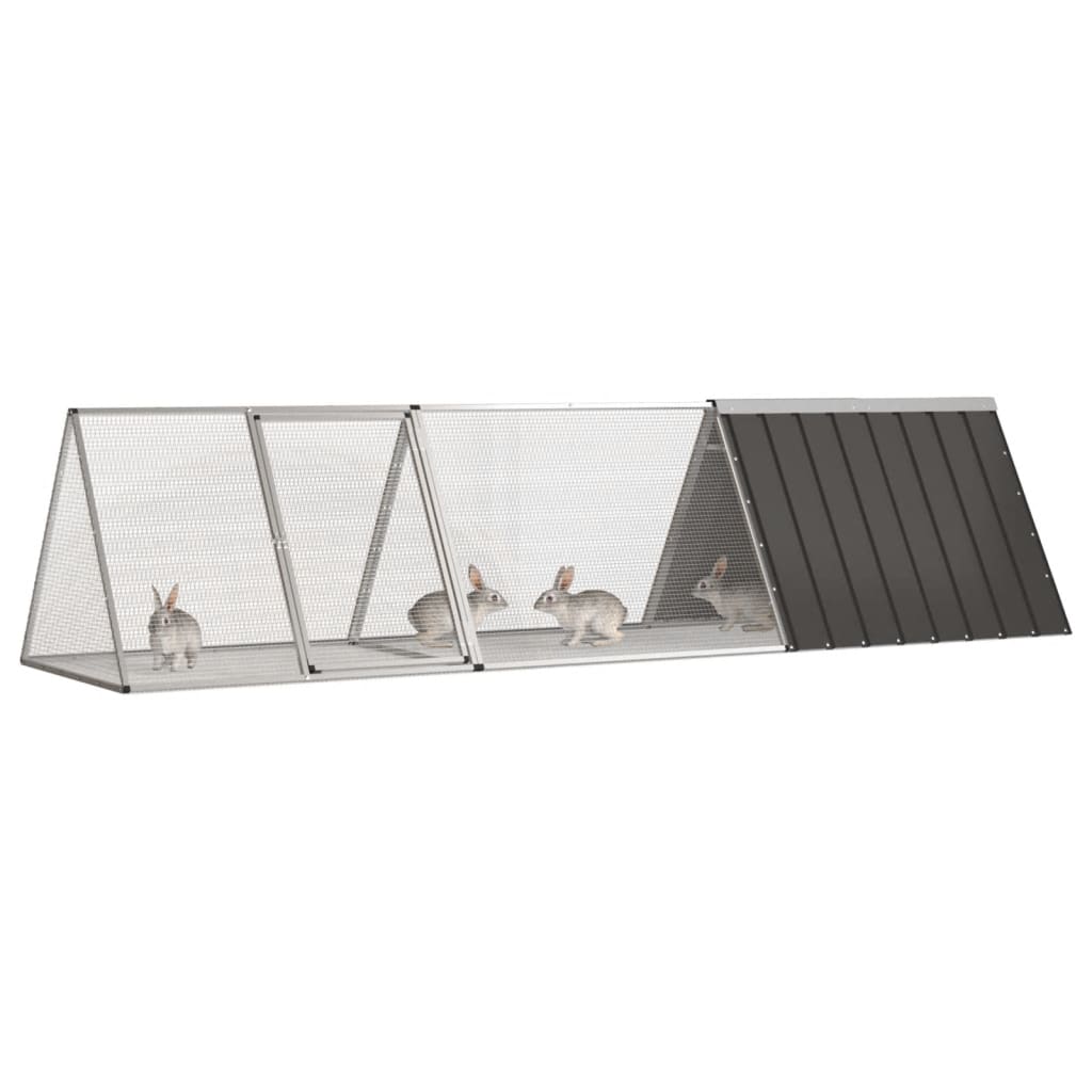 kaninbur antracit 302,5x80,5x71 cm galvaniseret stål