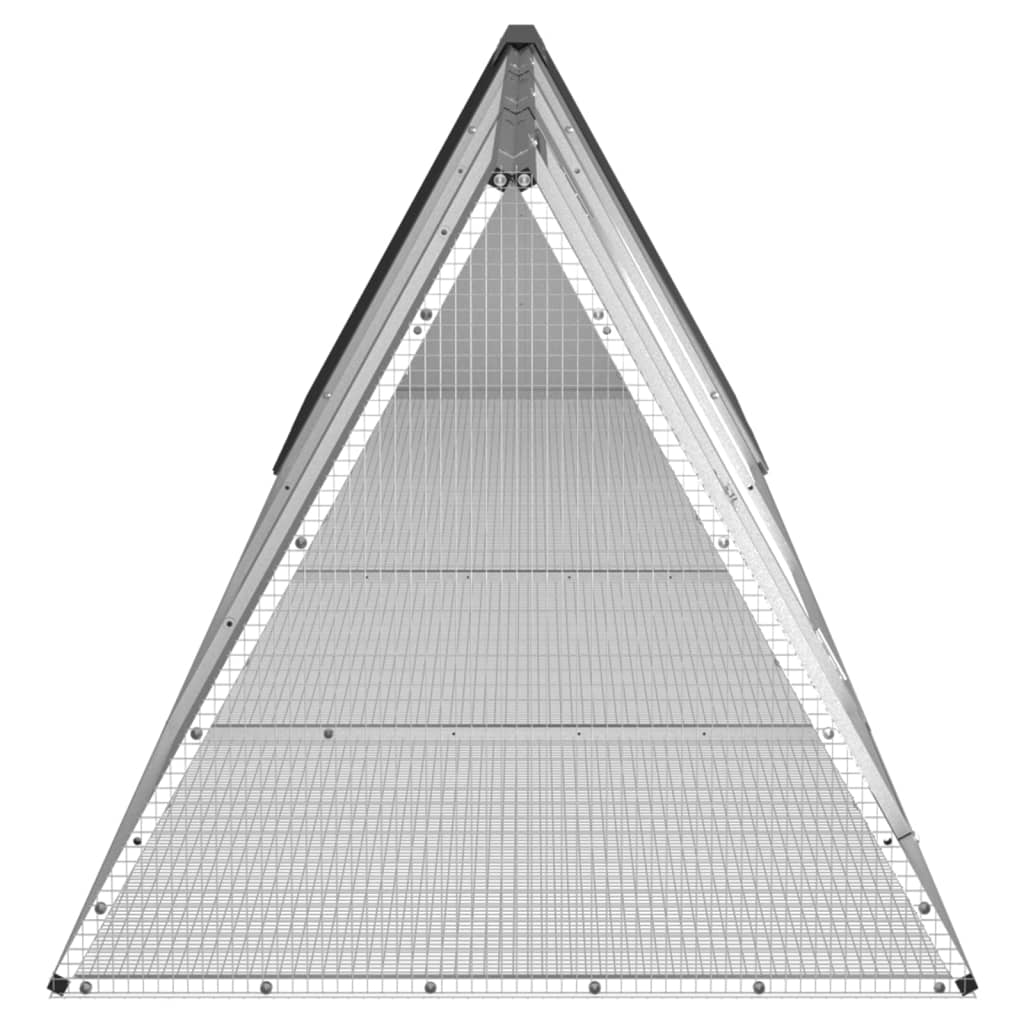 kaninbur 403,5x80,5x71 cm galvaniseret stål antracitgrå
