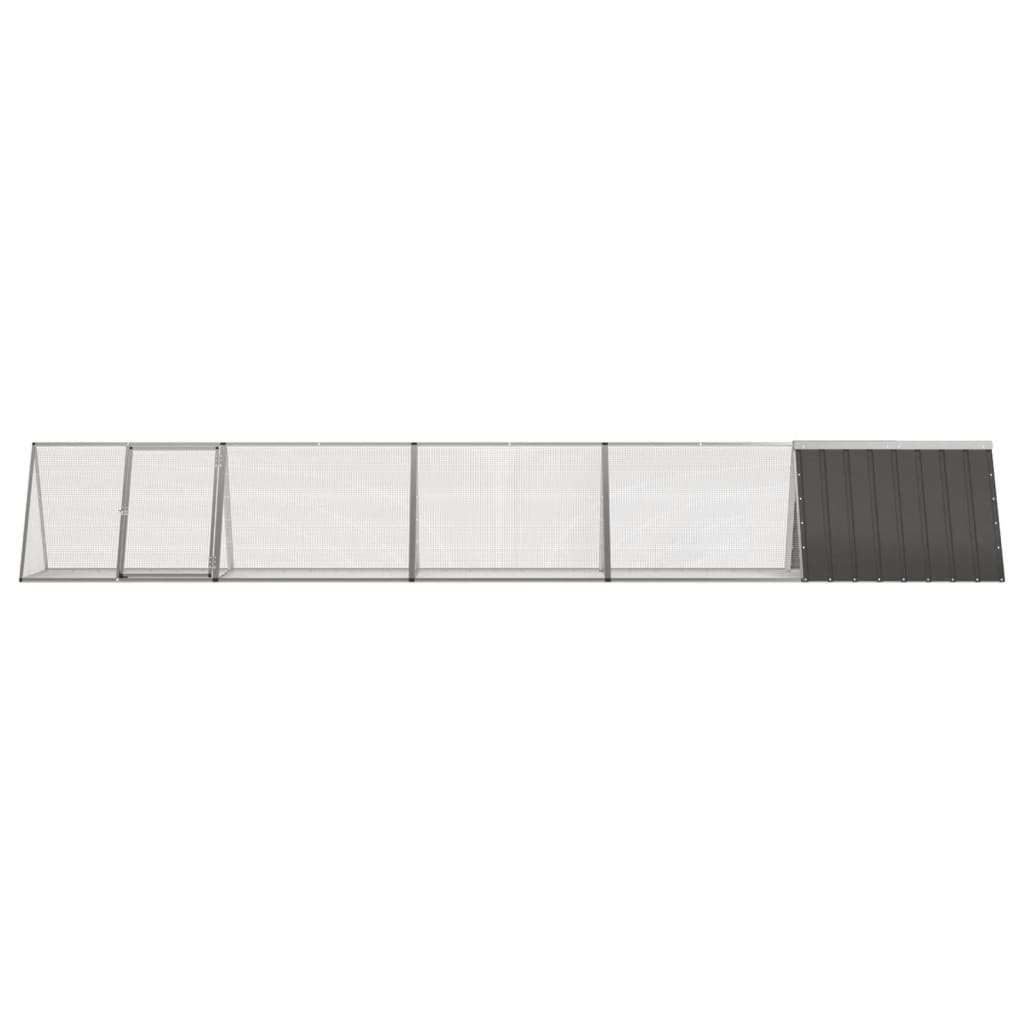 kaninbur 504,5x80,5x71 cm galvaniseret stål antracitgrå