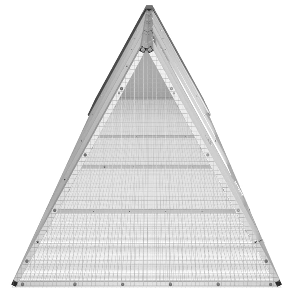 kaninbur 504,5x80,5x71 cm galvaniseret stål antracitgrå