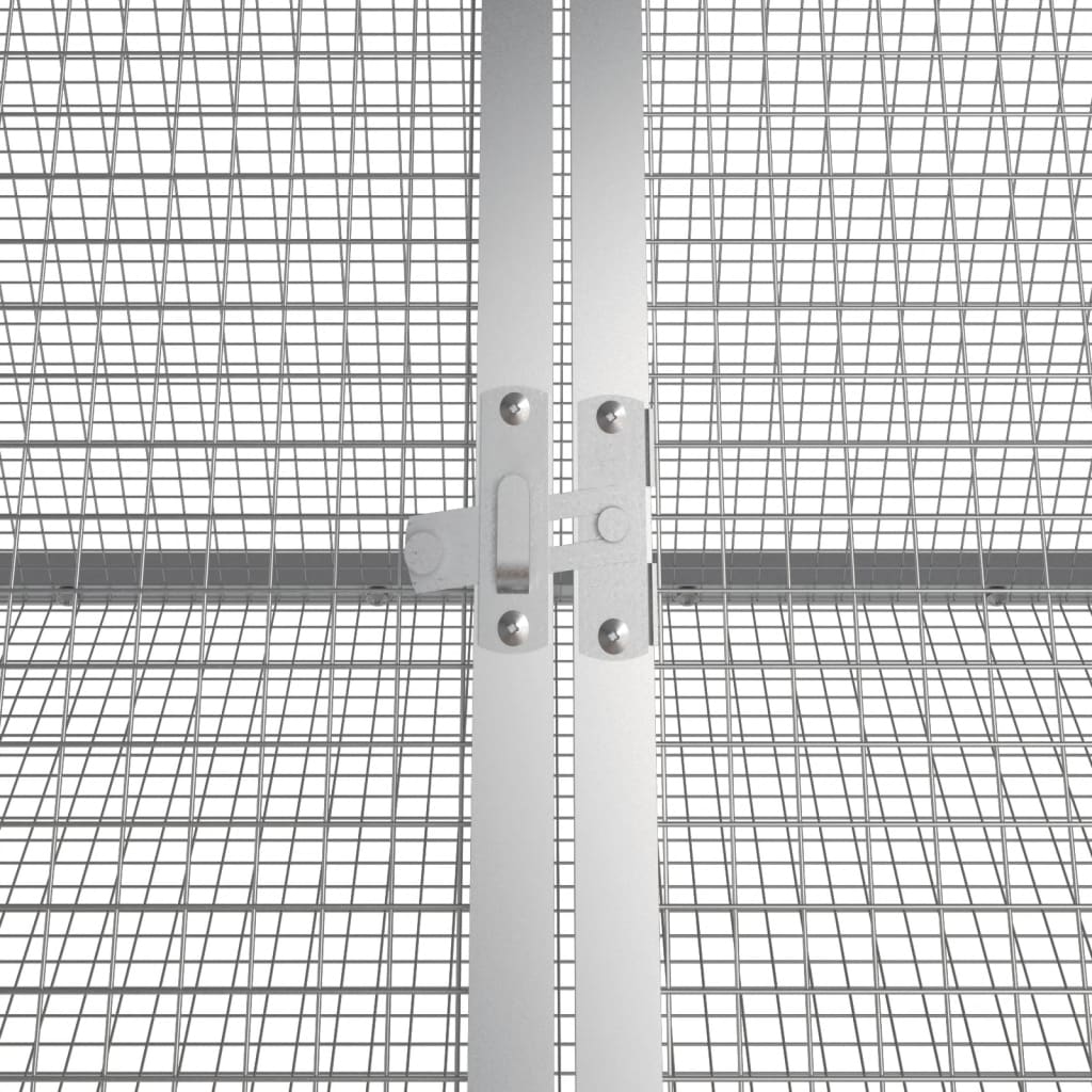 kaninbur 403,5x80,5x71 cm galvaniseret stål grå